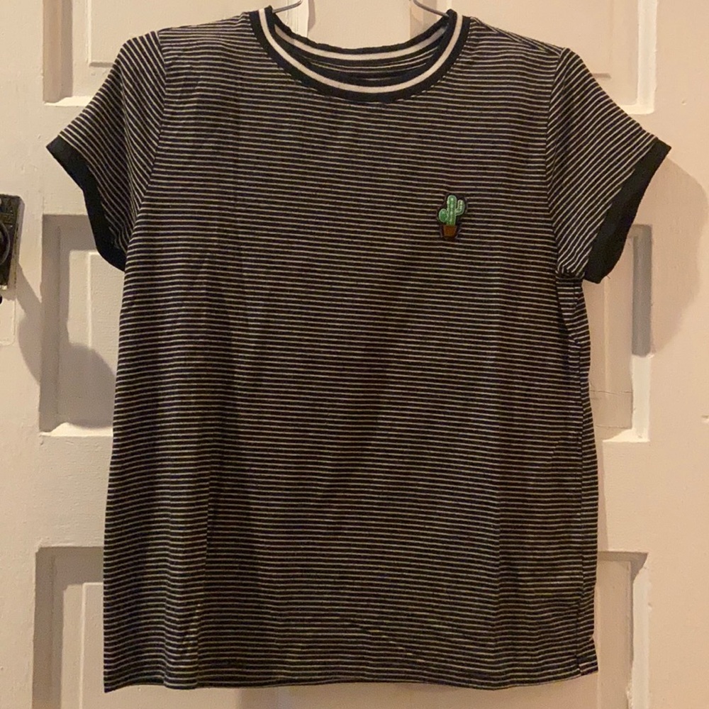 black & white striped shirt